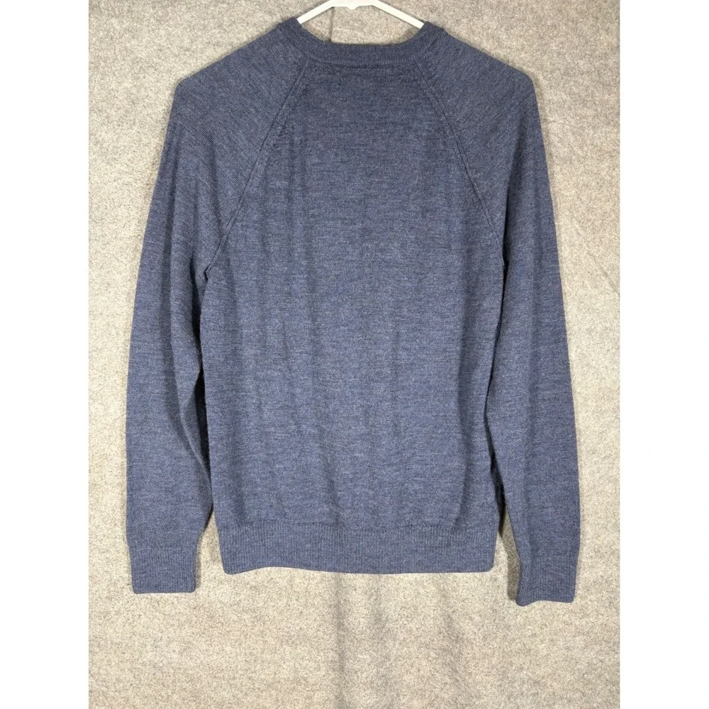 Banana Republic Mens Blue 100% Merino Wool Crewneck‎ Raglan Sweater M 404705-03